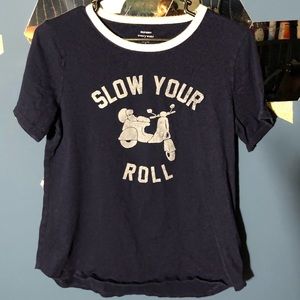 Old Navy Graphic Tee Navy and White